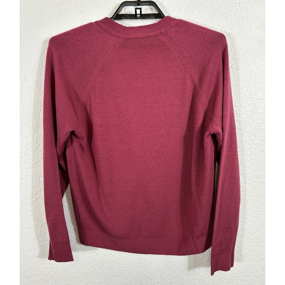 Moffat Woolens Cardigan Sweater Womens Medium Wool Maroon VNeck Grandpa Scotland - Picture 8 of 8